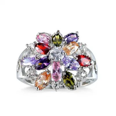 

PURE HANDMADE PERSONALIZED SILVER mixed color zircon ring personalized custom name ring jewelry choose engrave names