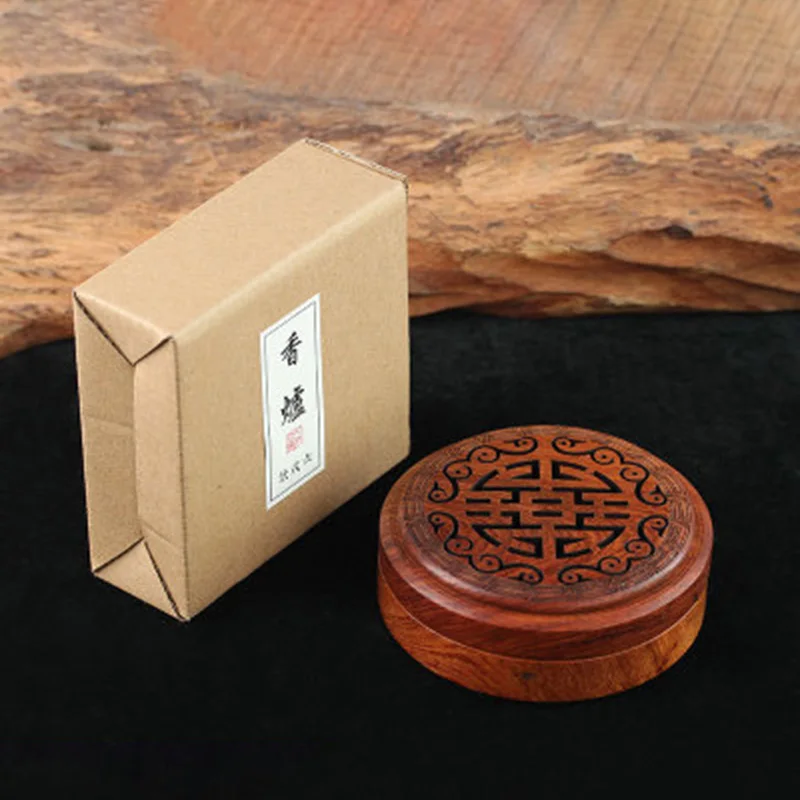 

Rosewood Incense burner Home decoration Wooden Base Crafts Gifts Household Mini Durable 9.2CM Tea House Practical