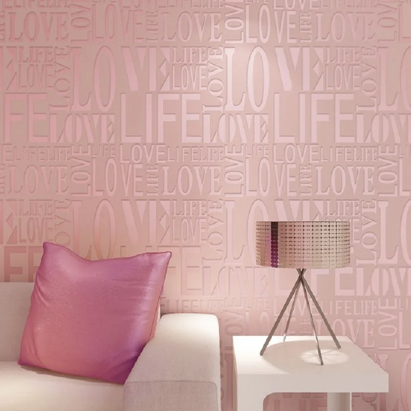 purple gray pink yellow white flock words textured letters modern