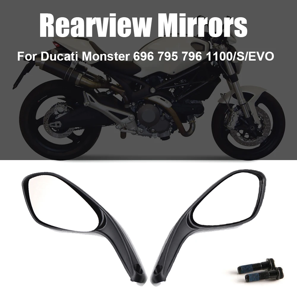 

Rearview Mirrors for Ducati Monster 659 696 796 1100/S/EVO 1100 S EVO Rear View 2008 2009 2010 2011 2012 2013 2014 2015
