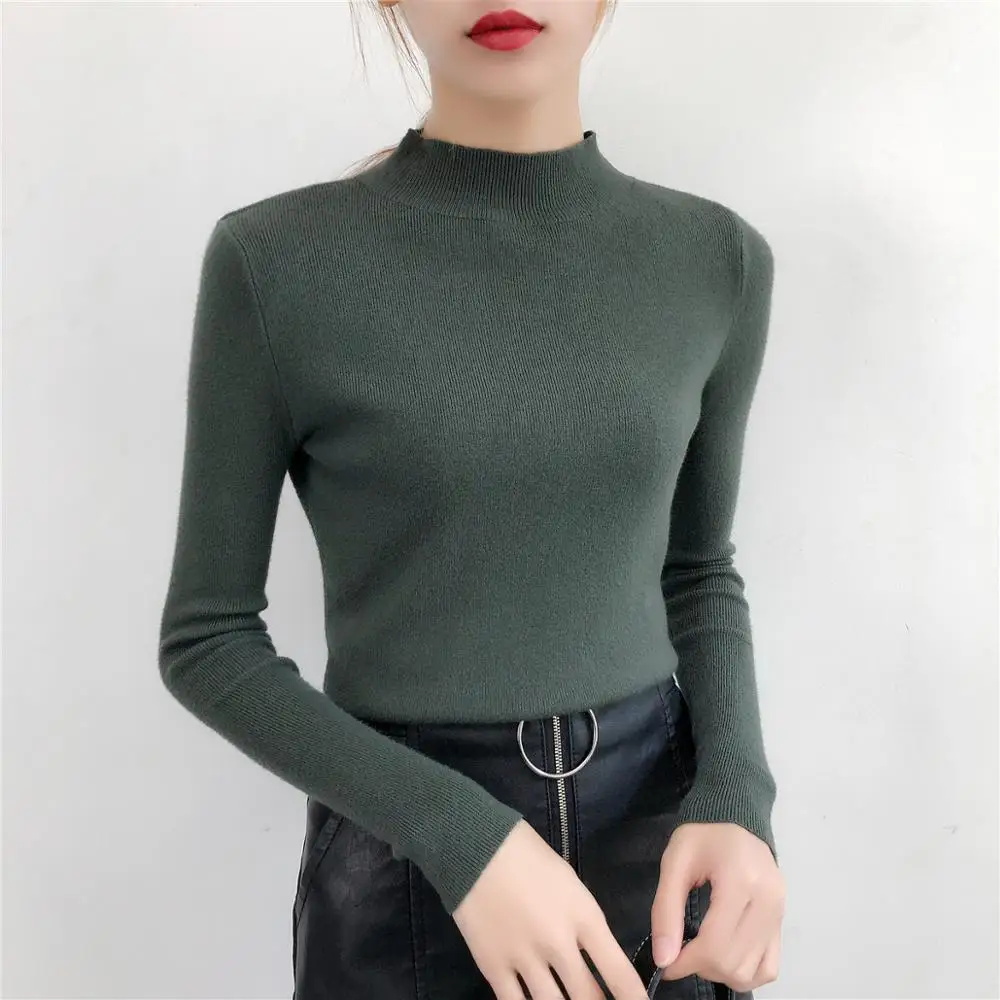 

AOSSVIAO Sweater Female 2019 Autumn Winter Velvet Surface Knitted Women Sweater Turtleneck Pullover Tricot Jumper Pull Femme