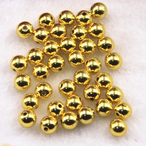 Выберите размер 4.6.8.10.12.mm ABS цвет золото имитация жемчуга бусины Круглые свободные бусины подходят для создания браслета своими руками