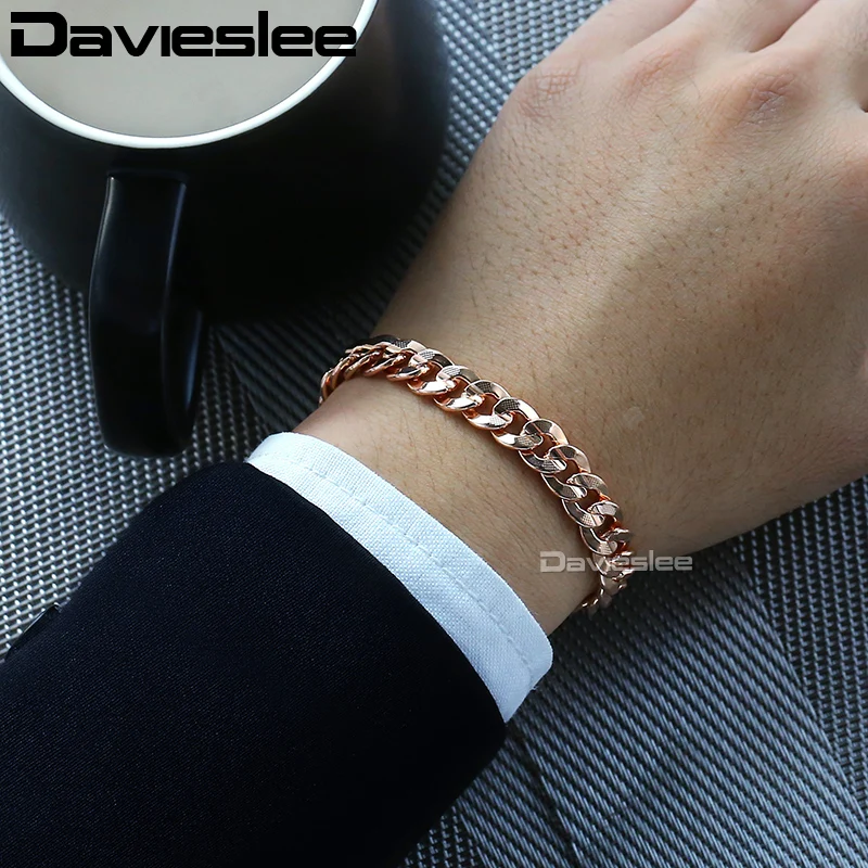 Браслет цепочка Davieslee женский/мужской 9 мм LGBM95|Цепочки и браслеты| |