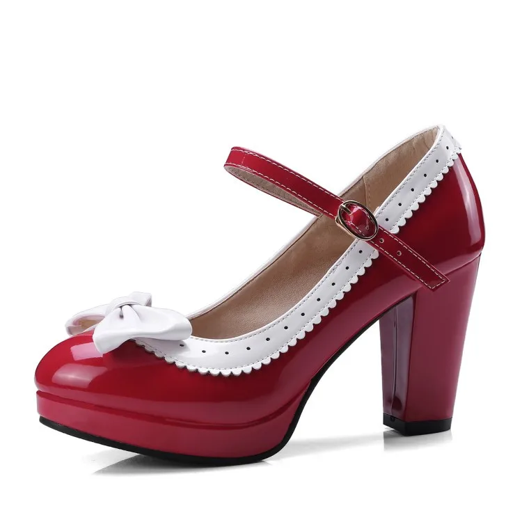 PXELENA/Большие размеры 34-43; женские туфли mary jane в стиле Лолиты на высоком каблуке с милым бантом и оборками; нарядные свадебные туфли; Свадебная обувь принцессы