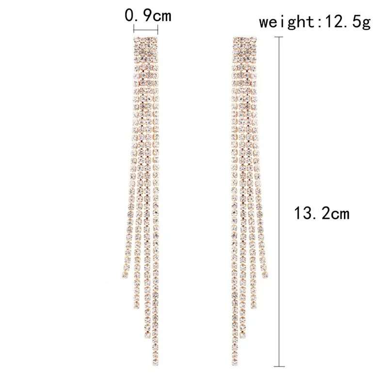 Trendry Earrings for Women's Fashion Alloy Full Drill Pendant Long Earrings Jewelry for gift Dangle Earrings Brincos J05#N (5)