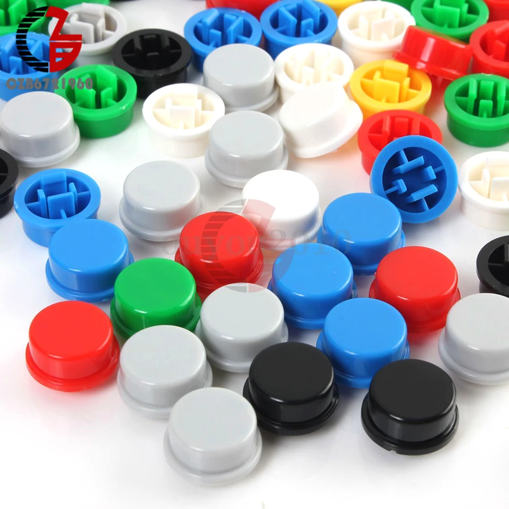 1 упаковка 140 шт разноцветные Круглые тактильные кнопки крышки наборы 9,58*5,1 мм для 12*12*7,3 мм тактовый переключатель