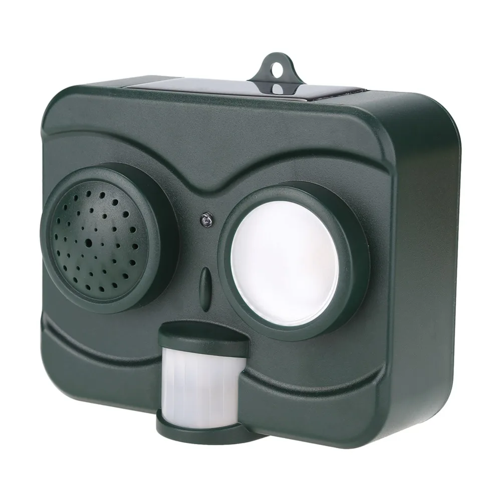 Outdoor Ultrasonic Solar Pest Repeller PIR Sensor Acousto Optic Bird