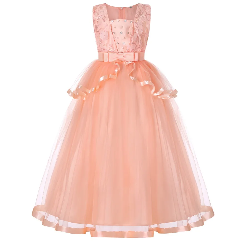 

New Summer Flower Girl Dress Children Girl Wedding Party Dress Girl Clothes Princess Ankle-Length Dress