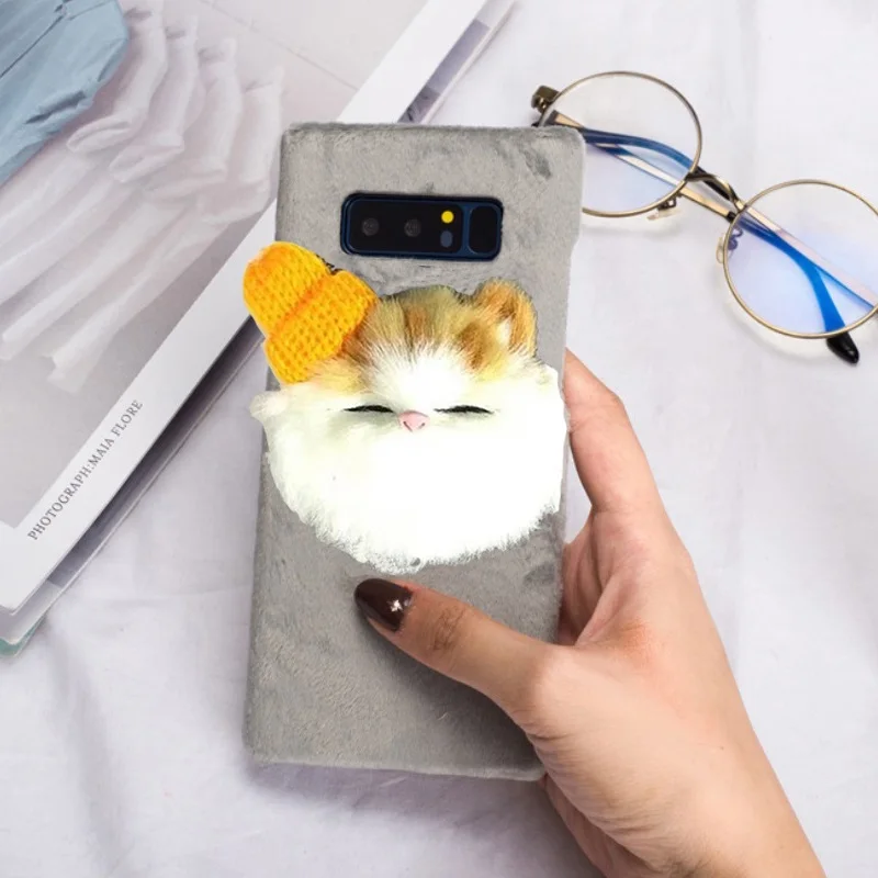 Christma DIY 3D чехол с милым котом для samsung Galaxy S7edge мягкий мех плюшевый жесткий чехол для телефона чехол с котом для Galaxy S7edge