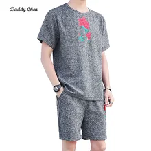 2018 New brand men sets Floral Rose printed men's tracksuit male sweatsuit sweat sporting suits t-shirt and shorts plus size 3xl 2018 New brand men sets Floral Rose printed men's tracksuit male sweatsuit sweat sporting suits t-shirt and shorts plus size 3xl