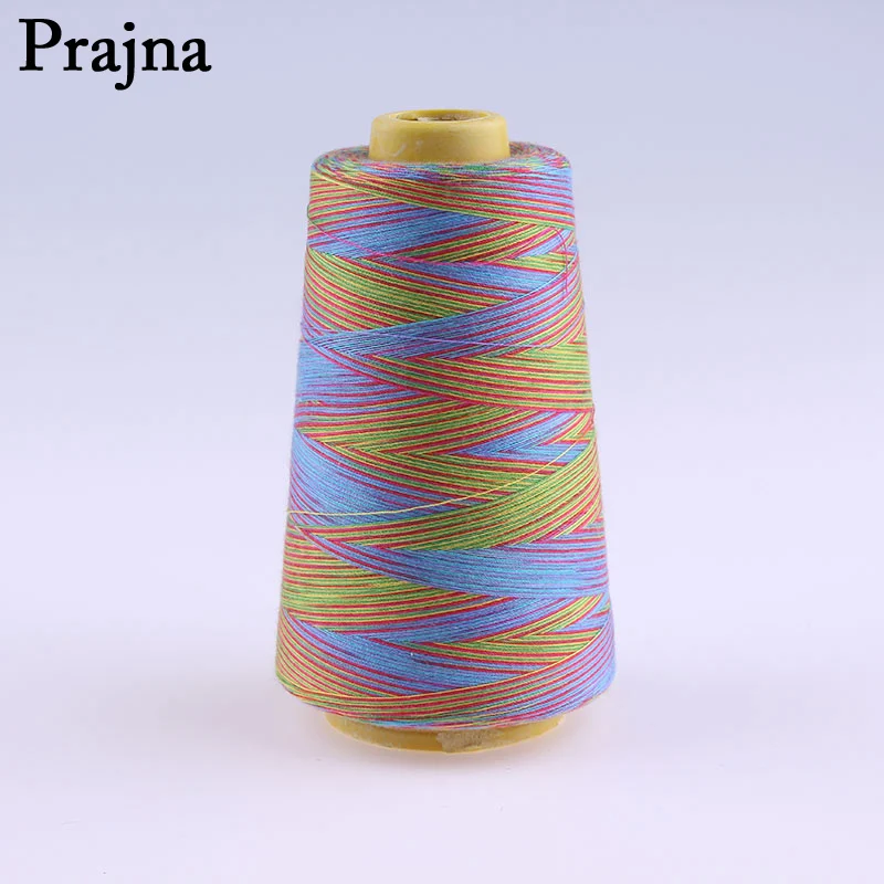 Prajna многоцветная нить для шитья, дешевые машинные нитки для шитья, аксессуары для шитья, промышленная полиэфирная нить