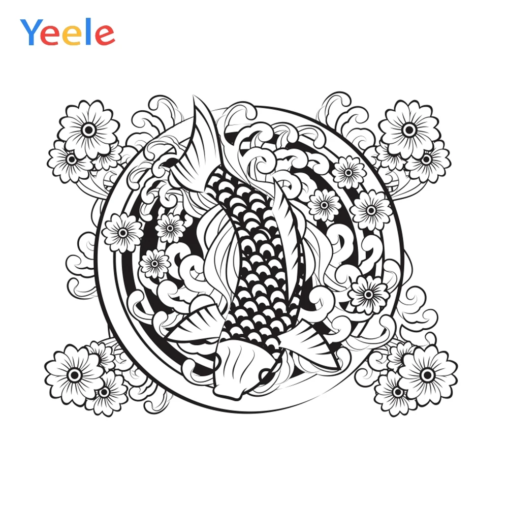 

Yeele Photocall Fish Flower Room Decor Painting Photography Backdrops Personalized Photographic Backgrounds For Photo Studio