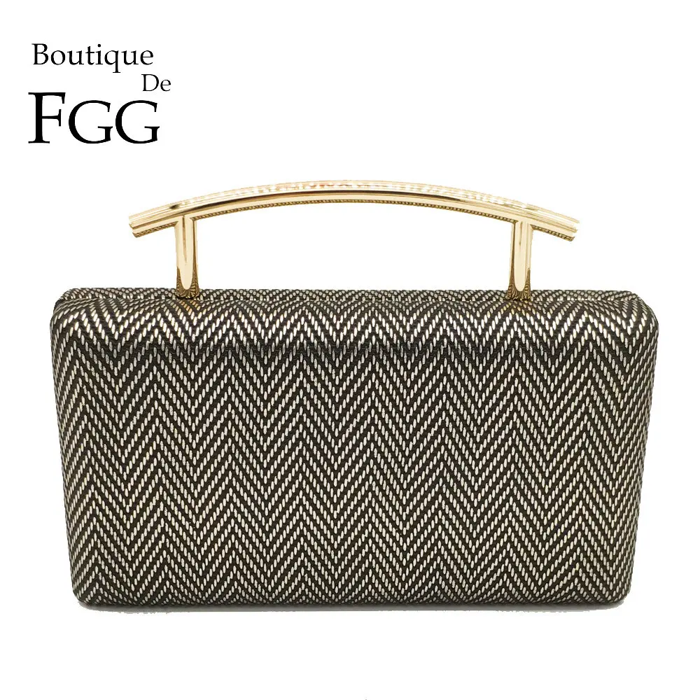 Boutique De FGG Fashion Herringbone Pattern Women Evening & Day