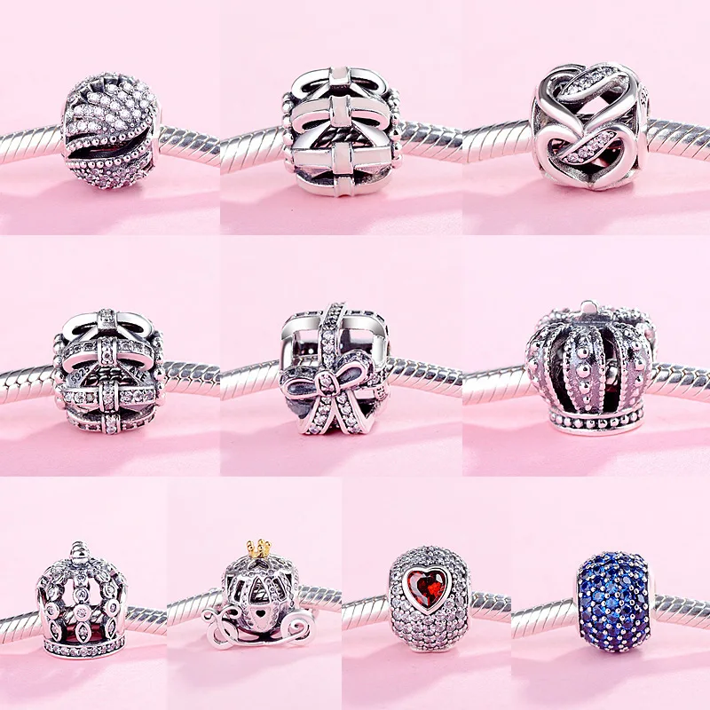 

2019 Hot Sale 925 Sterling Silver Pop Jewelry Pumpkin Car Love Crown Beads Suitable for DIY Charm Bracelet Women Jewelry Gift