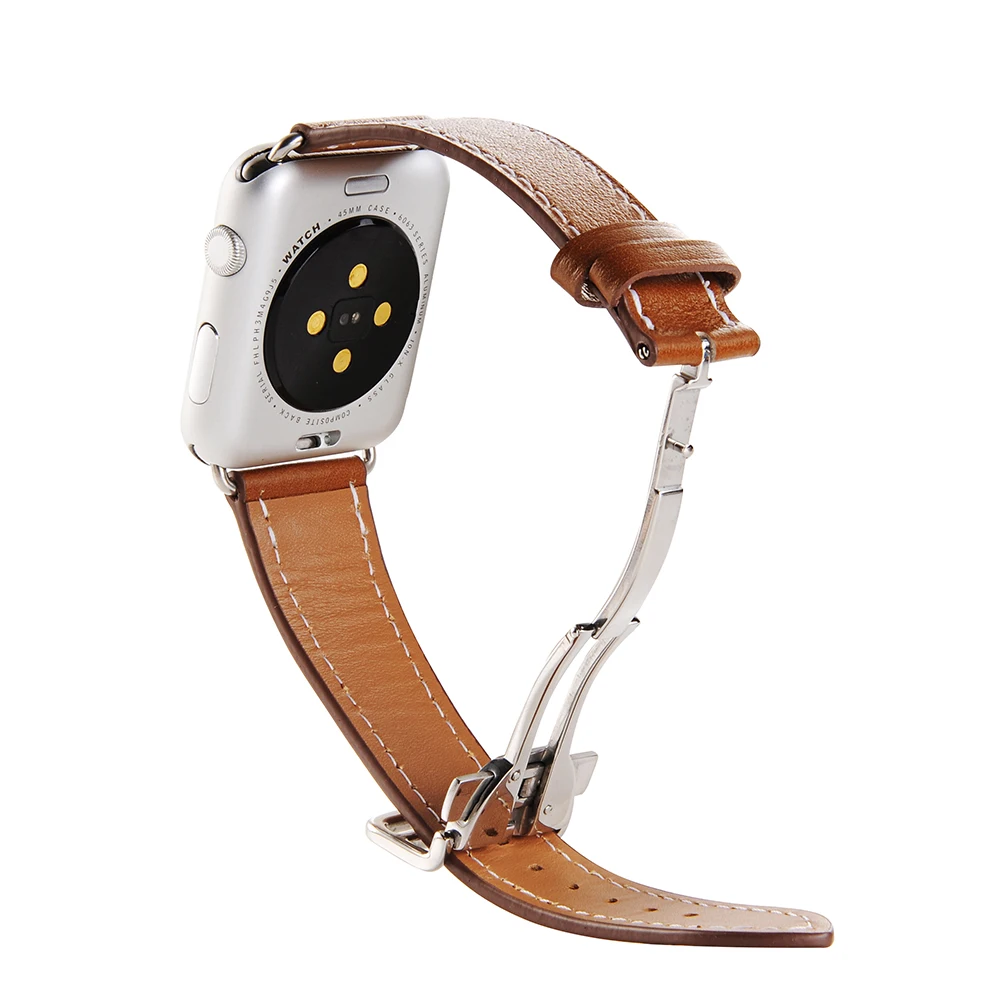 Кожаный ремешок для Apple watch группа 44 мм 40 мм iwatch серии 4 3 2 1 38 мм 42 мм один браслет, посвященный концертному туру браслет с Раскладывающейся