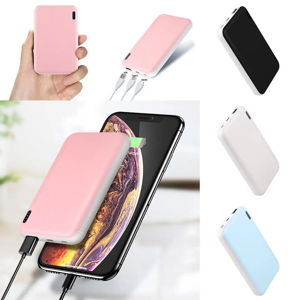 Мини Внешний аккумулятор 10000 мАч с ручкой внешний для iPhone X 8 7 6 Samsung S8 S9 Xiaomi mi Power