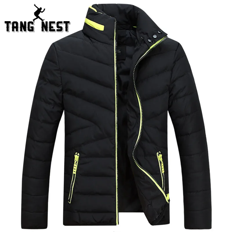 

TANGNEST 2017 Solid Color Fashion Winter Jacket Men New Arrival Casual Warm Stand Collar Men Jacket Popular Parka Men MWM1582