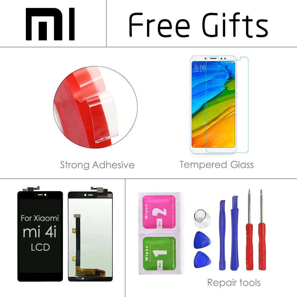 5 0 &quotAAA Качество LCD для XIAOMI Mi 4i сенсорный экран с рамкой Mi4i ЖК дисплей дигитайзер