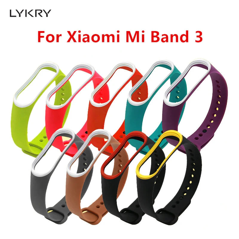 LYKRY Strap For Mi Band 3 Bracelet Silicone Wristband Xiaomi Accessories Wrist Belt Miband | Электроника