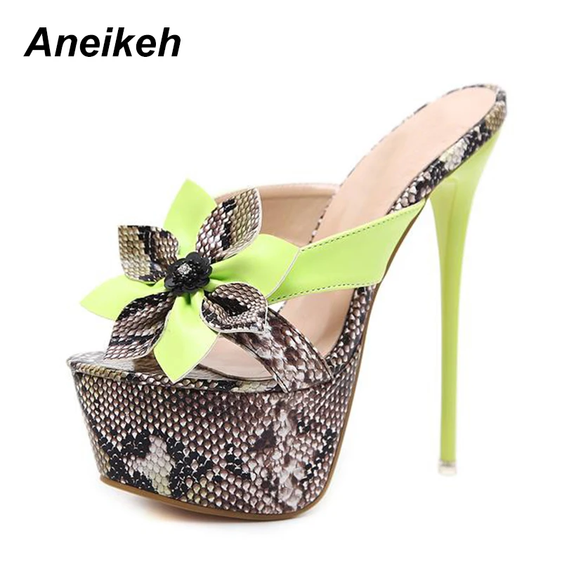 

Aneikeh Stiletto Sandals 17CM Platform High Heel Sandals Fashion Open Toe Gladiator Sandal Summer Platform Sexy Pole Dance Shoes