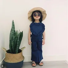 Комбинезоны для девочек; джинсовые комбинезоны для малышей; расклешенные брюки для девочек