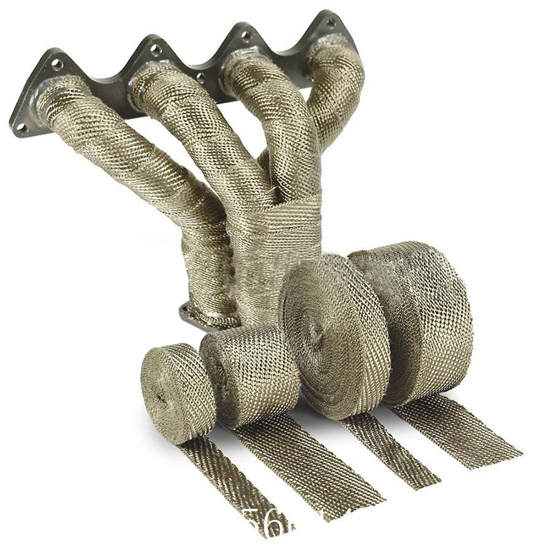 Титановая негорючая лента для обмотки выхлопных труб 1 5 мм * 25 м|thermal wrap tape|heat