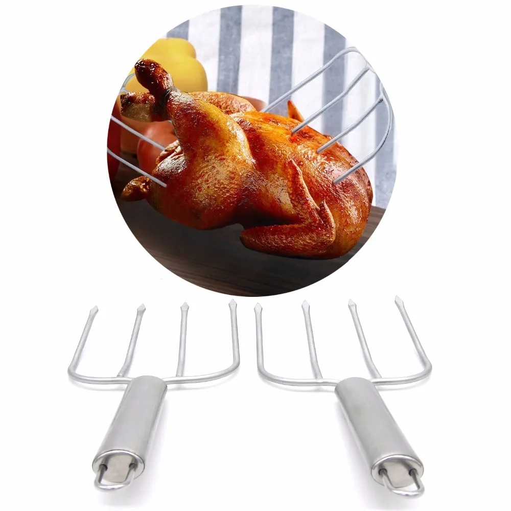 New Turkey Lifter Forks Set Stainless Steel Turkey Lifters and Poultry Lifters Claws Carving Forks BBQ Kitchen Assessoies