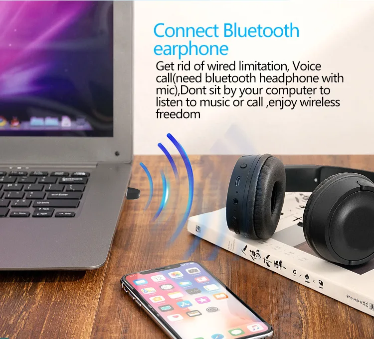 UTHAI T03 Bluetooth 5,0 адаптер аудио USB приемник передатчик компьютер Бесплатный привод Bluetooth адаптер