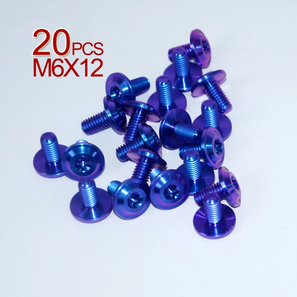 20 шт. титановые болты M6 x 12 класс 5 для гоночного мотоцикла из титанового сплава