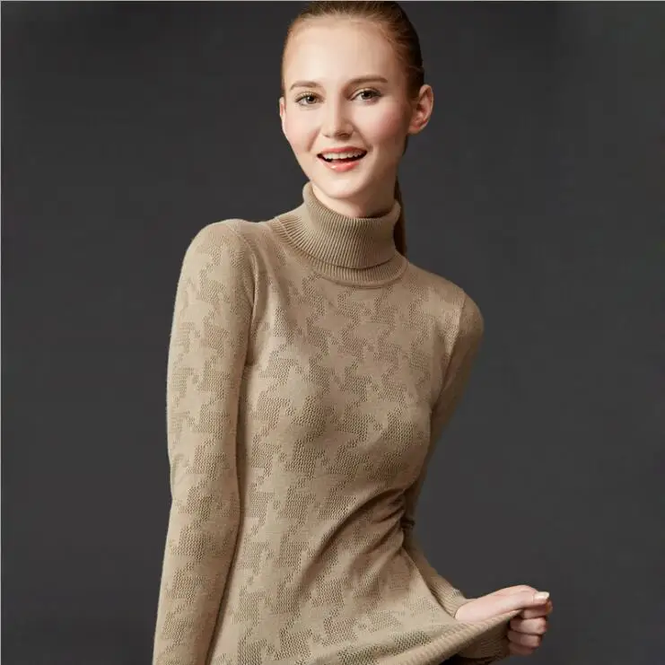 

2017 New European Women High Collar Sweater High Elastic Knitted Pullover Female Slim Sexy Girls Casual Pullover Autumn Loose