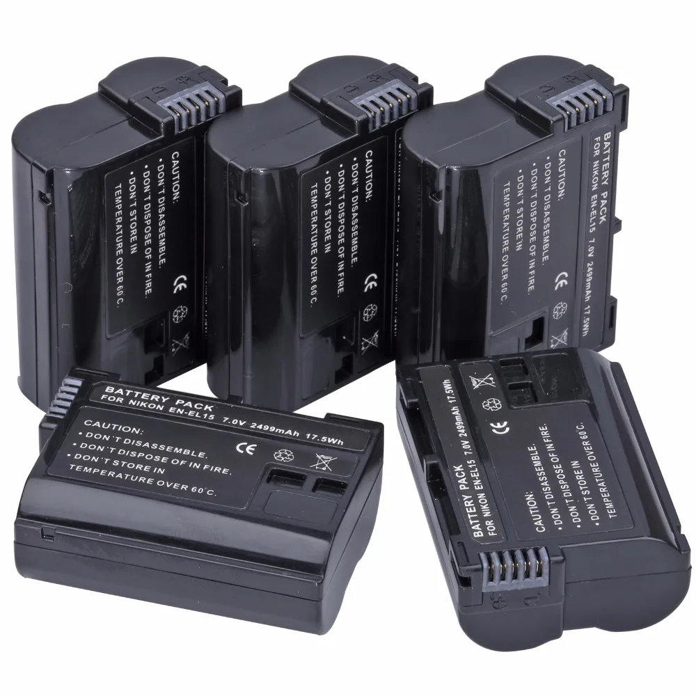 5 шт. запасная батарея Probty EN EL15 для Nikon 1 V1 D600 D610 D750 D800 D810A D810 D800E D7000 D7100 D7200|battery for nikon|en