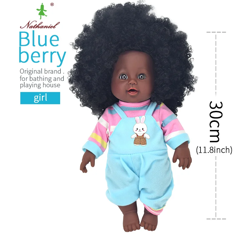 Африканские черные 12 дюймовые куклы для девочек reborn baby boneca corpo inteiro de silicone reborn baby doll реалистичные дети - Цвет: 14