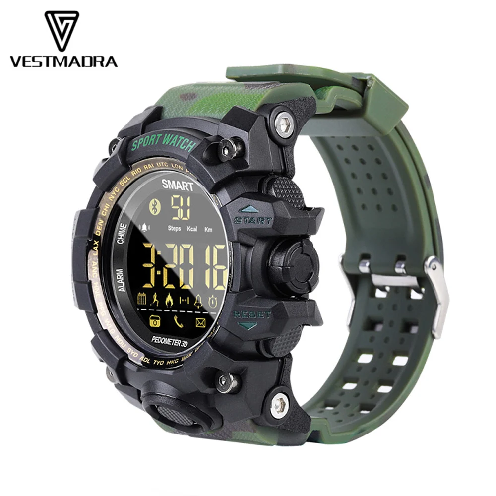 VESTMADRA EX16S Sport Bluetooth Smart Watch IP67 Waterproof Pedometer Smartwatch Alarm Clock Stopwatch Long Standby Wristwatch
