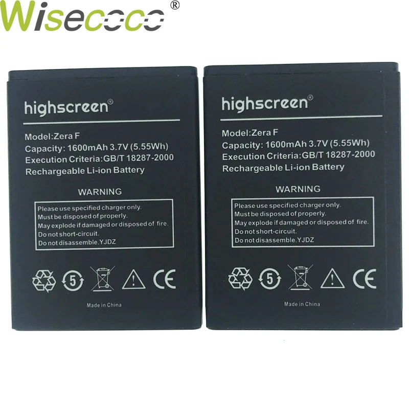 Wiscoco 10 шт. 1600 мАч аккумулятор для Highscreen Zera F мобильный телефон замена высокое качество+ номер для отслеживания