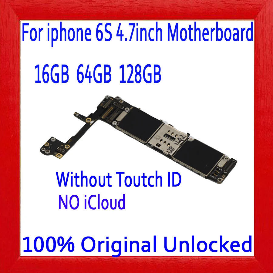 

FNew Arrival For iPhone 6S 4.7inch Motherboard Factory Unlocked Mainboard Without Touch ID Original IOS Support Test Good