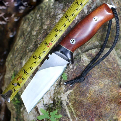 Square 9CR18MOV Blade Fixed Hunting Knife Skidproof Full Tang