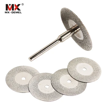 

MX-DEMEL 10Pcs/Set 30mm Mini Diamond Saw Blade Silver Cutting Discs with 2Pcs Connecting Shank for Dremel Drill Fit Rotary Tool