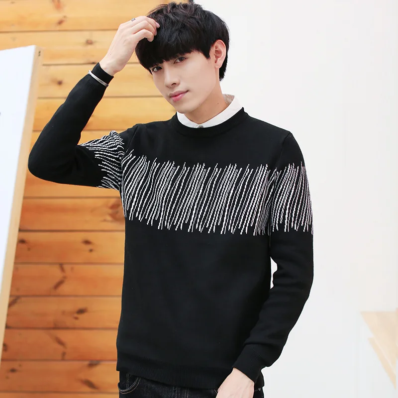 Thintenda 2017 Autumn Korean Sweater Men Pullover Fashion O neck Long