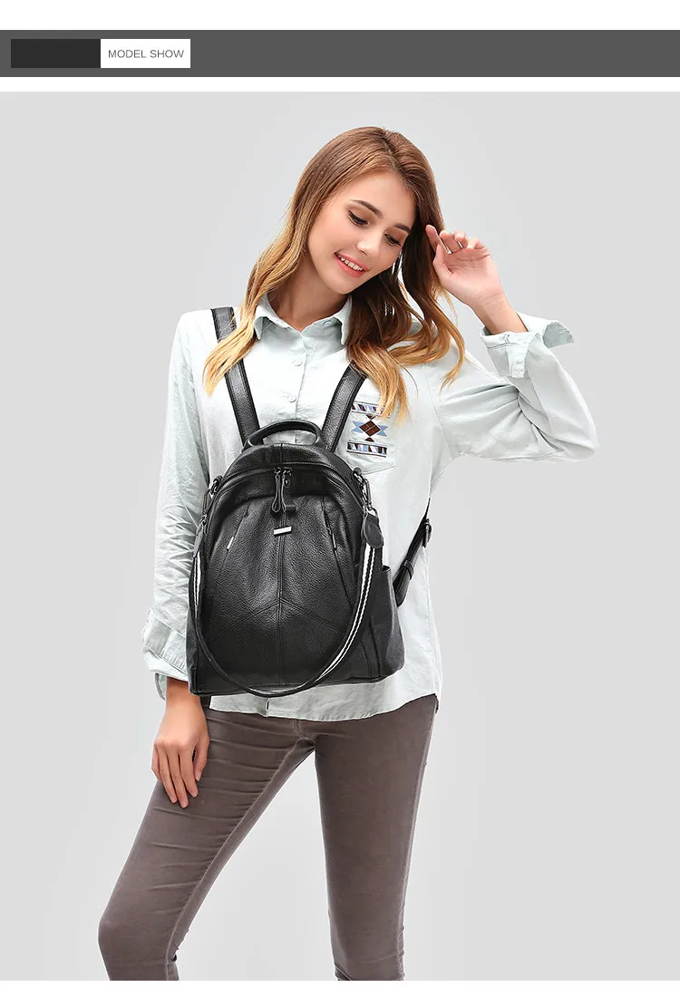 Винтажный мини-рюкзак с двумя молниями, женский рюкзак, хорошее качество, черный рюкзак из искусственной кожи, сумка для путешествий, вместительная сумка для женщин