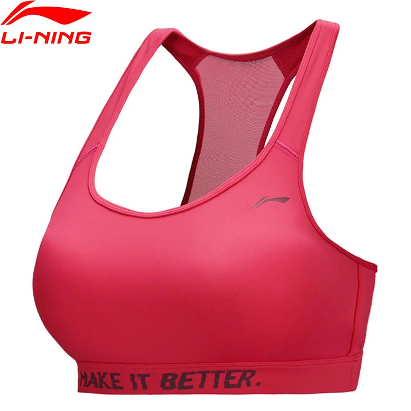 

Li-Ning Women Training Series Bras Tight Fit Medium Support Breathable Polyester Spandex LiNing Sports Bra Tops AUBP052 CJFM19