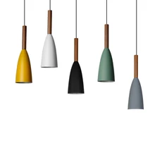 Modern nordic wood Chandelier E27 lamp pendant lamp restaurant kitchen living room bedroom cafe aisle droplight modern led crystal chandelier 3 round stainless steel pendant lamp luster light restaurant droplight e27 lamp 110v 260v wcl018