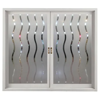 

Wide 45/60cm Privacy No Glue Self Adhesive Window Film Frosted Static Film On The Window Stickers Wave Bathroom CW74