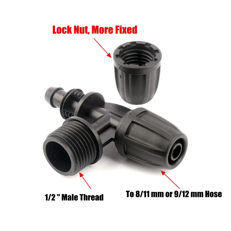 5 шт. Новый 1/2 &quot 8/11 9/12 мм резьбовой садовый шланг Locknut Tee Разъемы прямые соединения