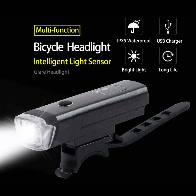 Flash Deal USB Rechargeable Bike Front Light Cycling Waterproof Bike Headlights With Remote Button Front Built-in Battery Bike Accessories 3