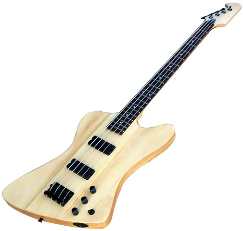 

Classical Burly Wood Unusual Shaped 4-String Electric Bass with Black Hardwares,Rosewood Fingerboard,can be customized