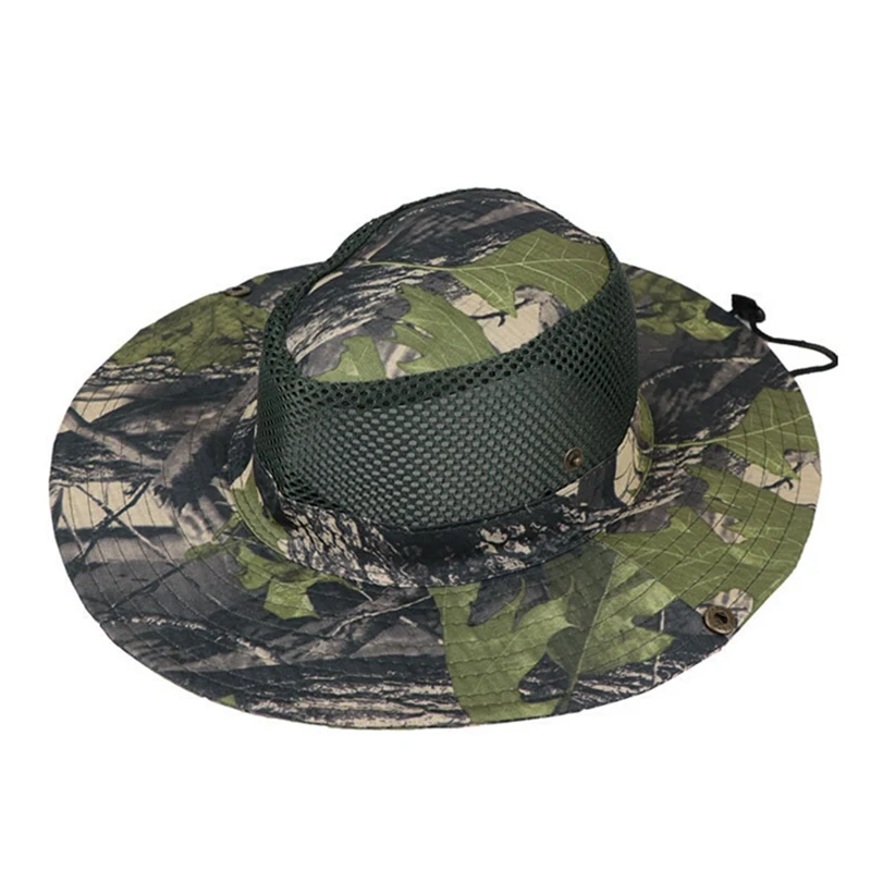 

Outdoor Fishing Hat Mesh Bucket Hat Breathable Summer Camping Hiking Boonie Cap Wide Brim UV Protection Beach Cap