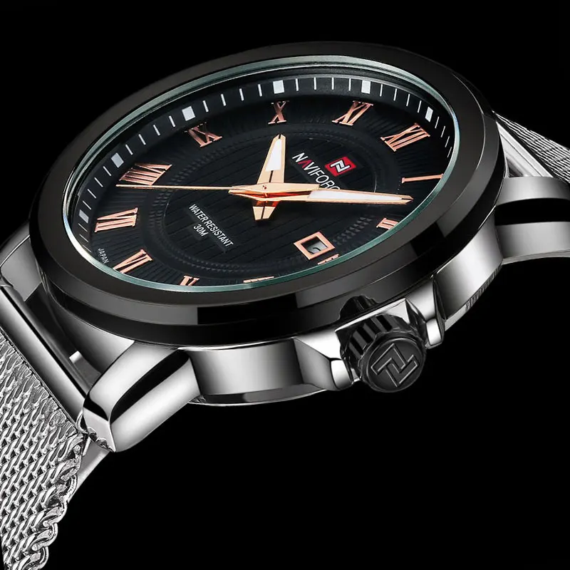 

2016 New Naviforce Causal Stainless steel Analog Men's Quartz Watch Japan Quartz Watches Men Auto Date Mens Watch Relojes Hombre