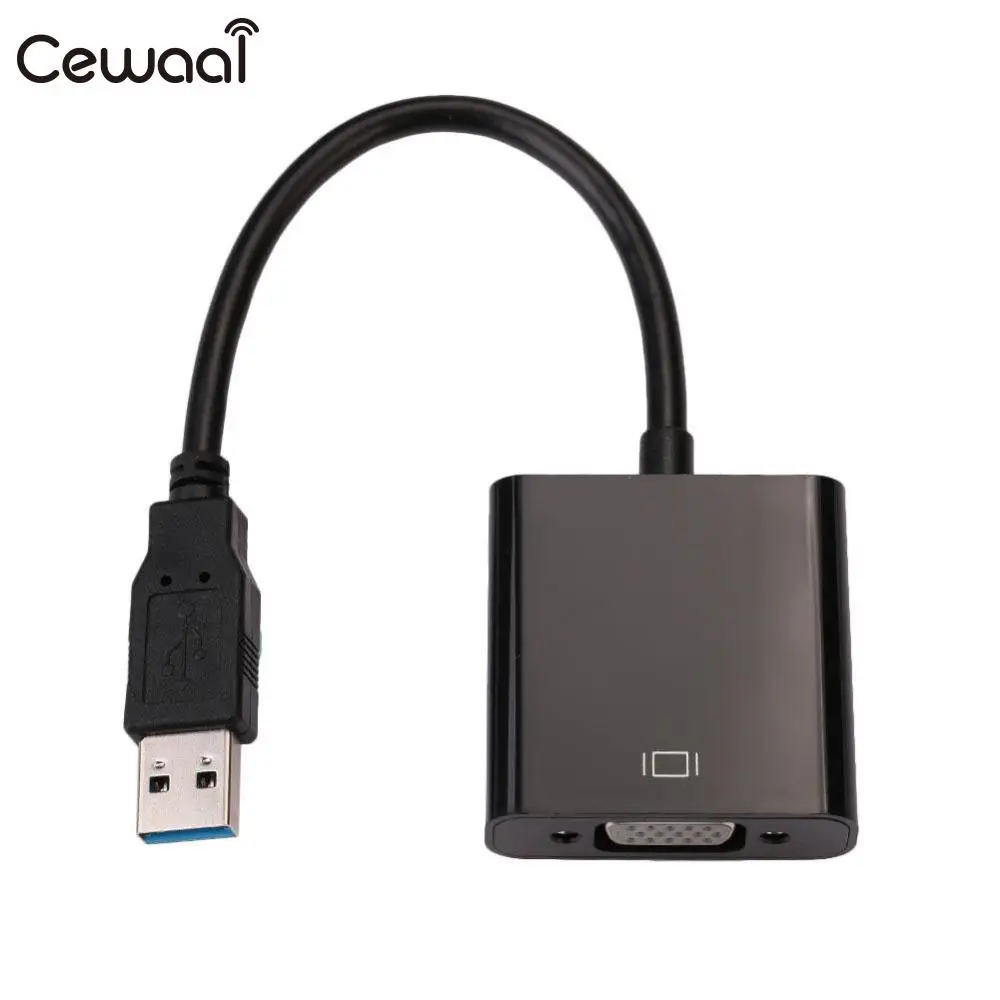 

CEWAAL USB 3.0 2.0 VGA Multi Display Converter Graphic Card Adapter External Support PC Laptop USB 2.0/3.0 input Durable