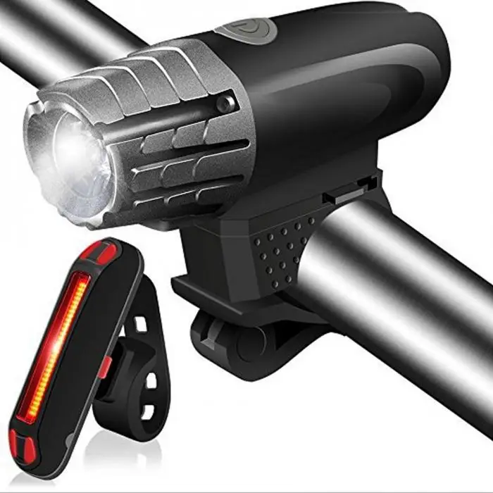 Flash Deal Bike LED Lights Kit Waterproof USB Rechargeable Bicycle Headlight Tail Light for Outdoor Cycling 19ing 3