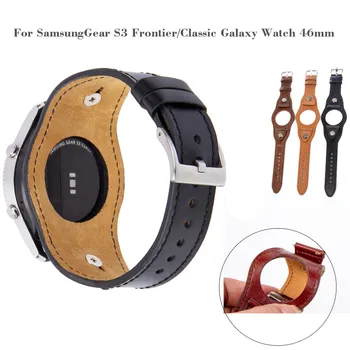 

Smart Accessories For Samsung Classic Galaxy Watch 46mm Leather Band Replacement Straps Bracelet Тактильный Браслет Dropship #16